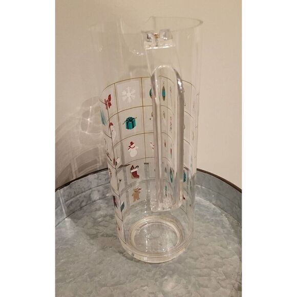 Culver Encounters Christmas Potpourri Pitcher Acrylic Vintage - Picture 3 of 6